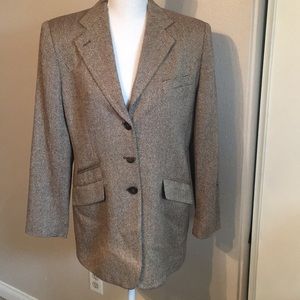 Lauren Ralph Lauren herringbone silk blend blazer
